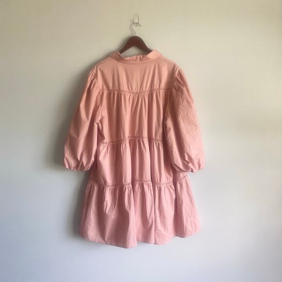 NWT Ivy City Co Jojo Dress Mauve Pink Short Length Tiered Cotton Plus Size 2X - Picture 5 of 7